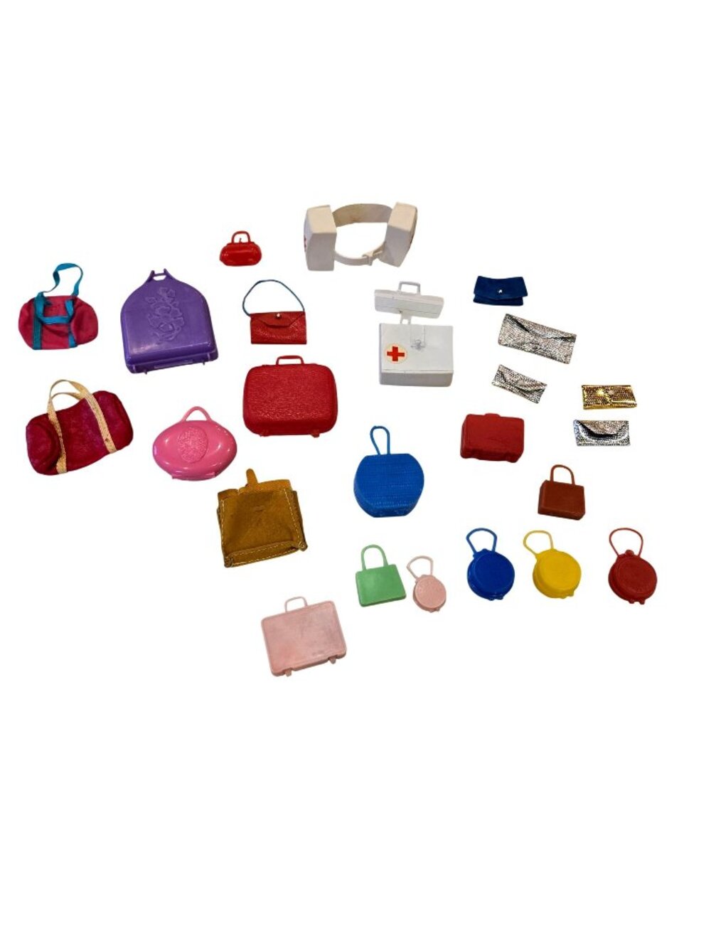 Vintage Barbie 11" Doll Accessories Lot Purses Suitcases Clutches 1960s -1980s
